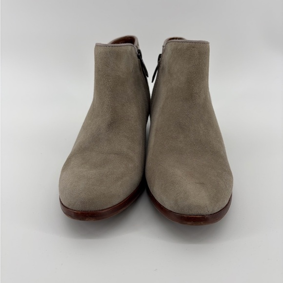 Sam Edelman Women's Size 7 Ankle Boot Taupe Gray Suede Zip - Picture 2 of 10
